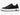 Left side view of all-black leather court sneaker with white chunky sole clean upper and subtle branding detail — Xpression Sneakers