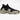 Right side view of black stretch knit slip-on sneaker with stone contrast tabi sole and seamless ribbed ankle collar — Xpression Sneakers