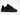Right side view of all-black suede and pebbled leather low-top sneaker with white contrast stitching chunky black sole and bold laces — Xpression Sneakers