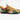 Right side view of earthy multicolor street sneaker in orange green and brown patchwork panels with orange laces — Xpression Sneakers