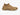 Right side view of tan seamless stretch knit slip-on sneaker with sculptural tabi sole and ribbed ankle collar — Xpression Sneakers